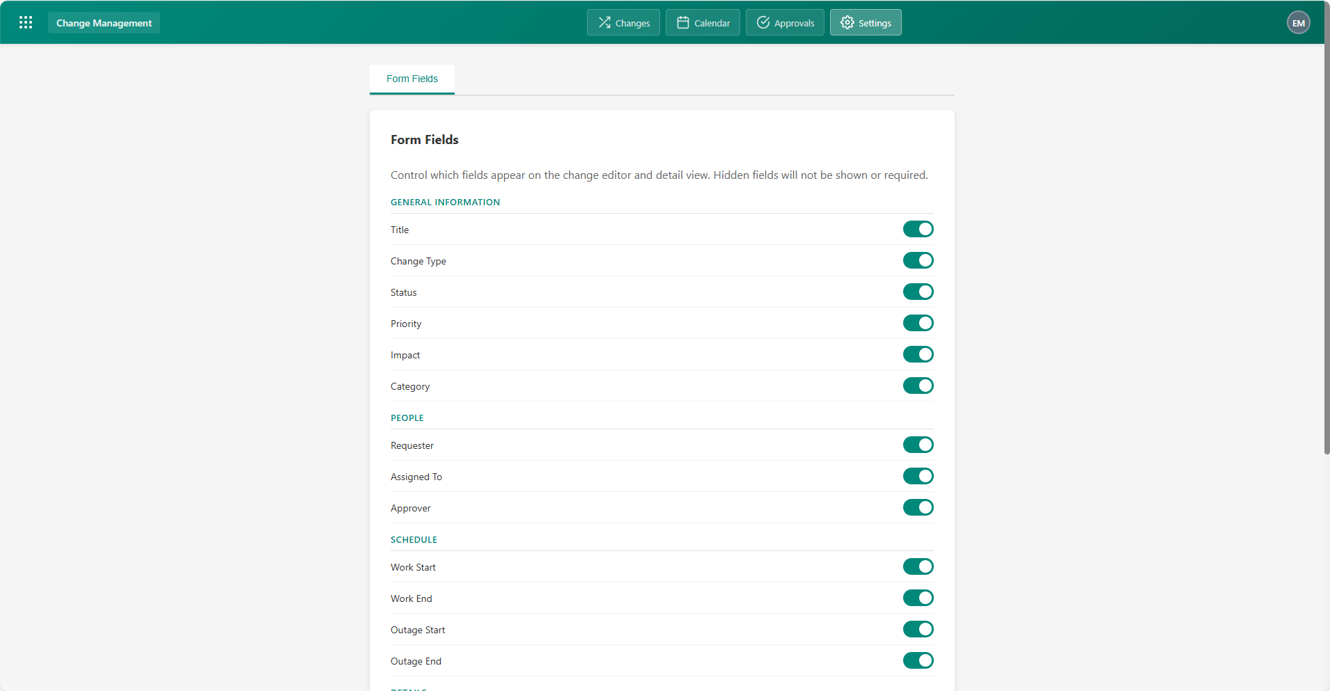 Changes module screenshot 4