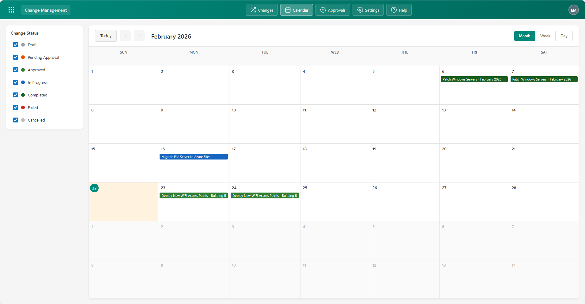 Changes module screenshot 5