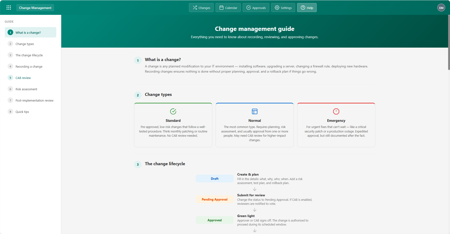 Changes module screenshot 6