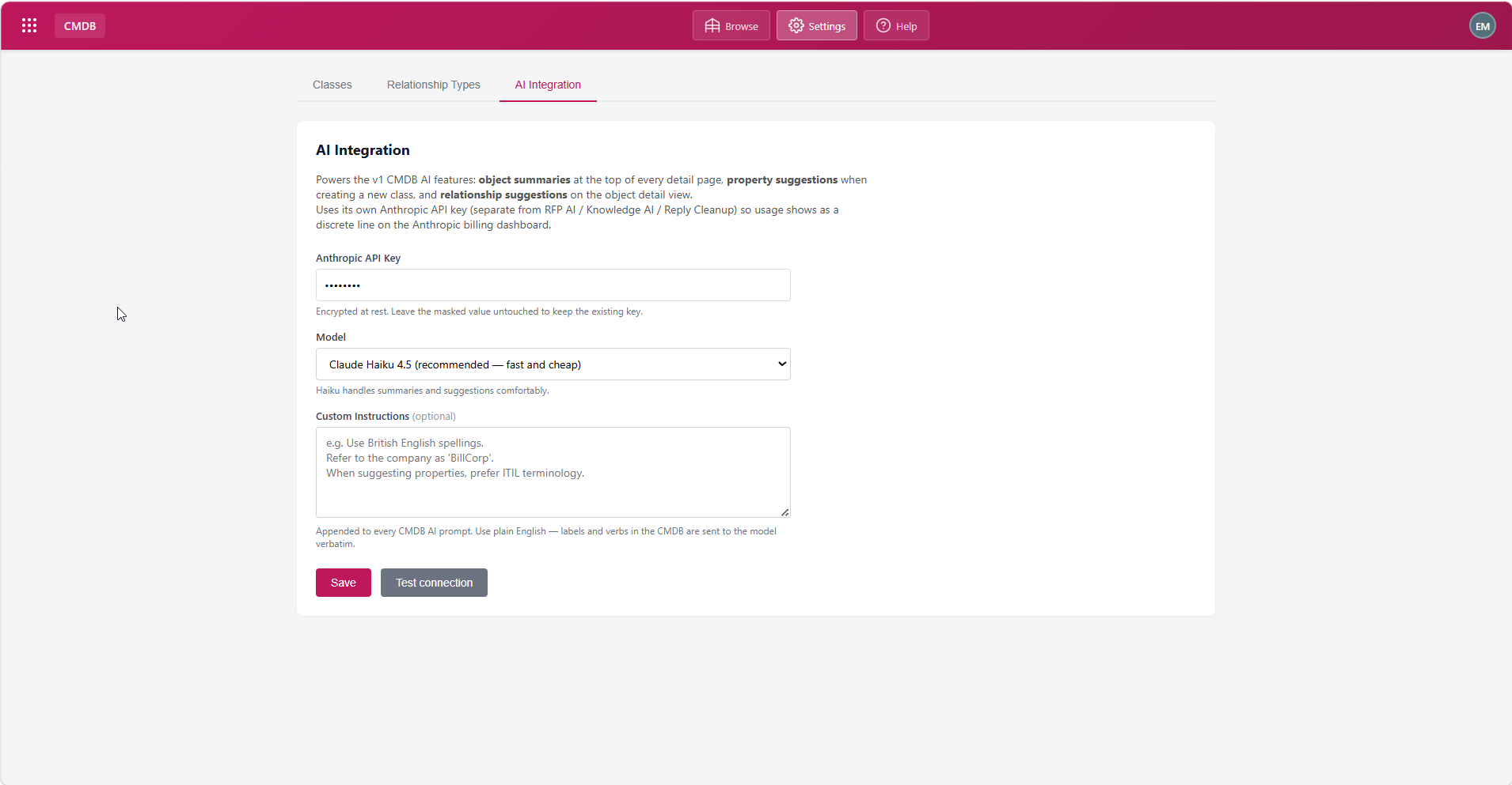 CMDB module screenshot 4