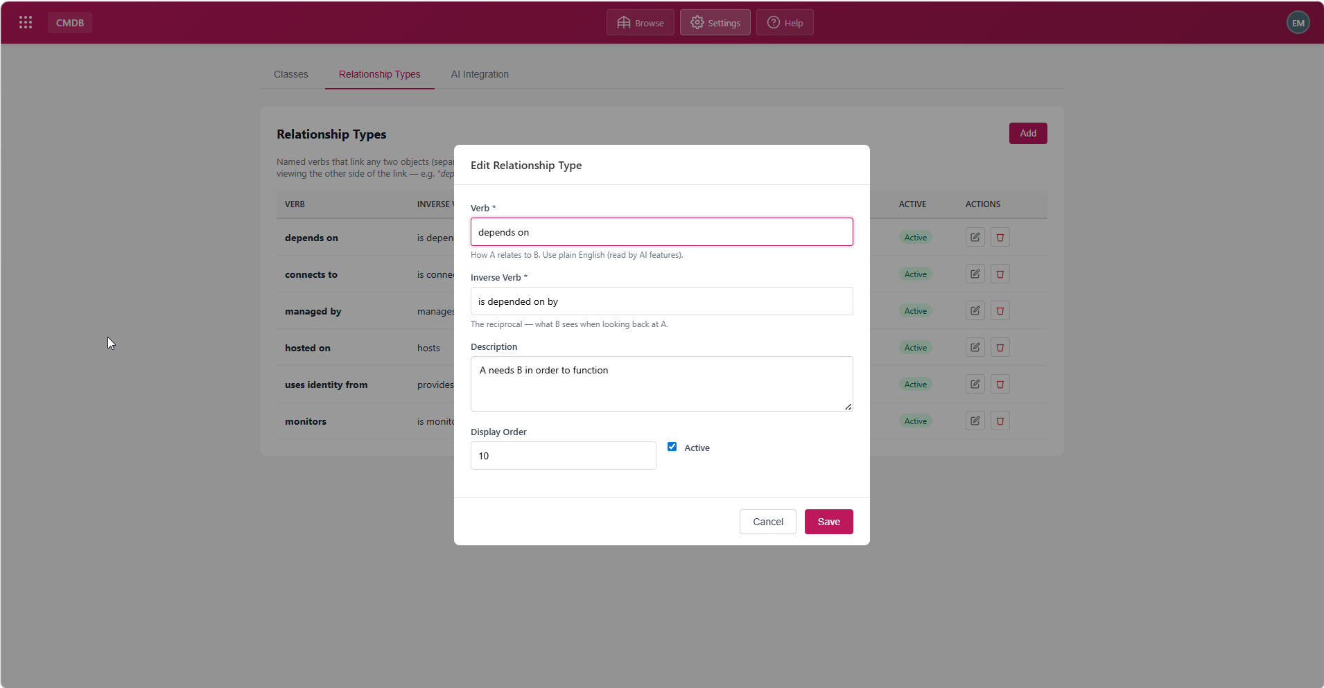 CMDB module screenshot 5