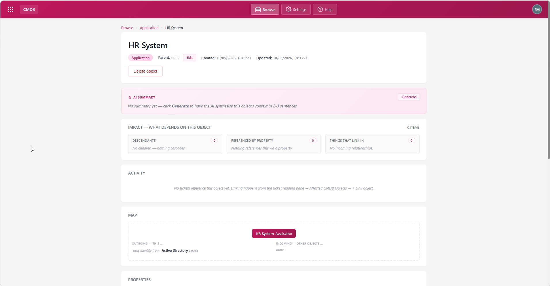 CMDB module screenshot 6