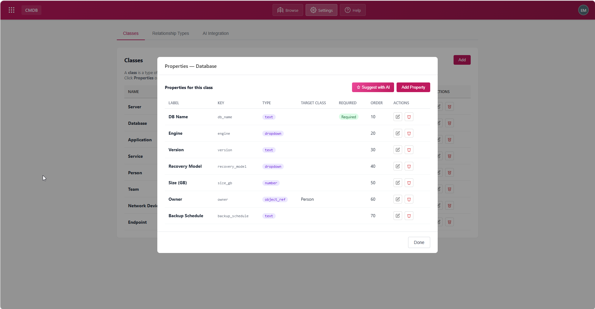 CMDB module screenshot 7