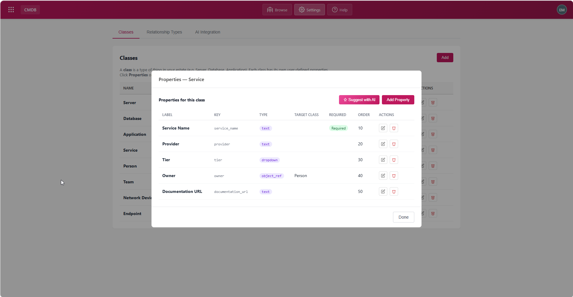 CMDB module screenshot 9