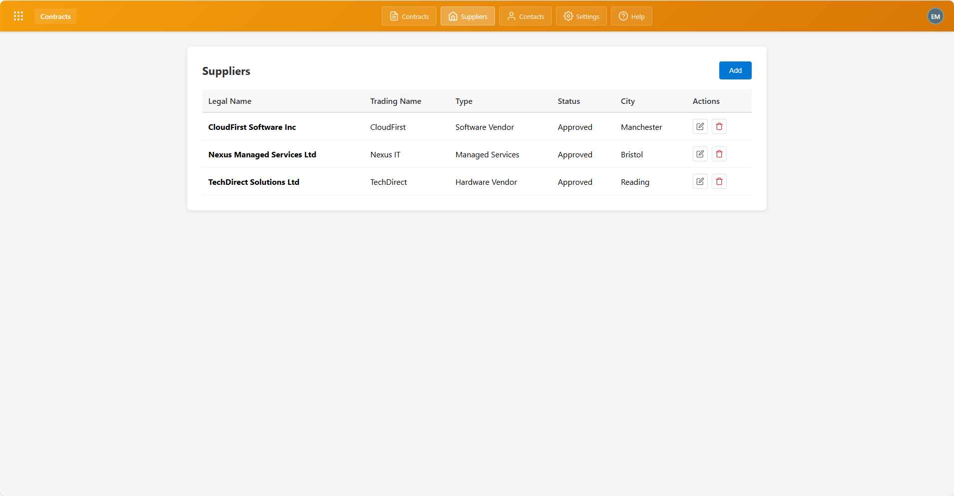 Contracts module screenshot 6