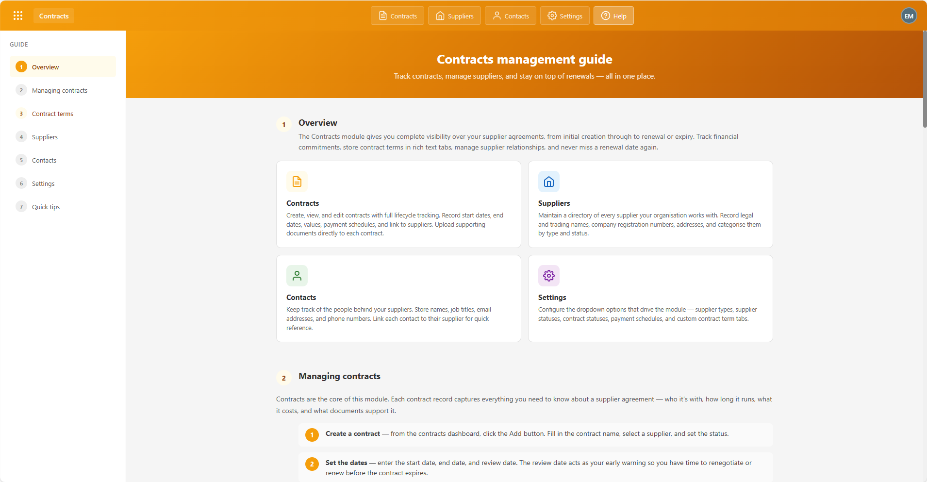 Contracts module screenshot 7