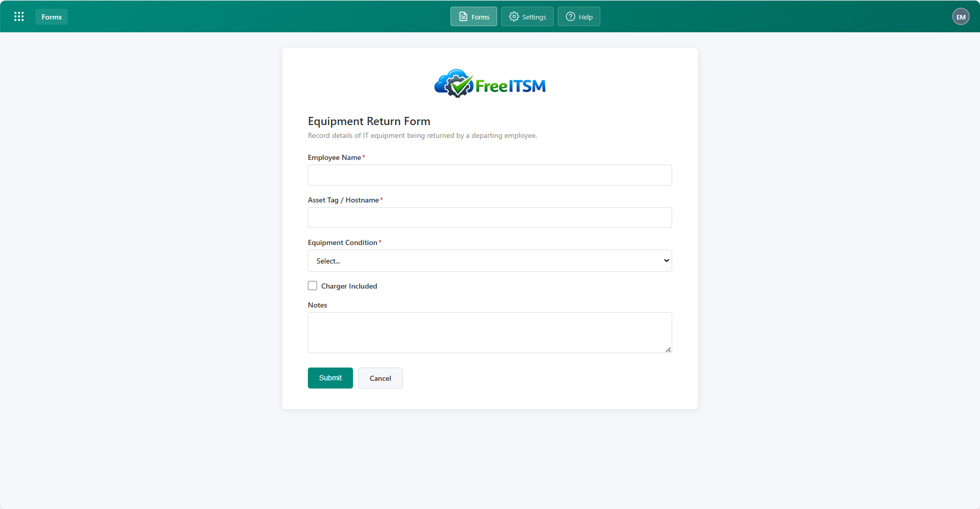 Forms module screenshot 3