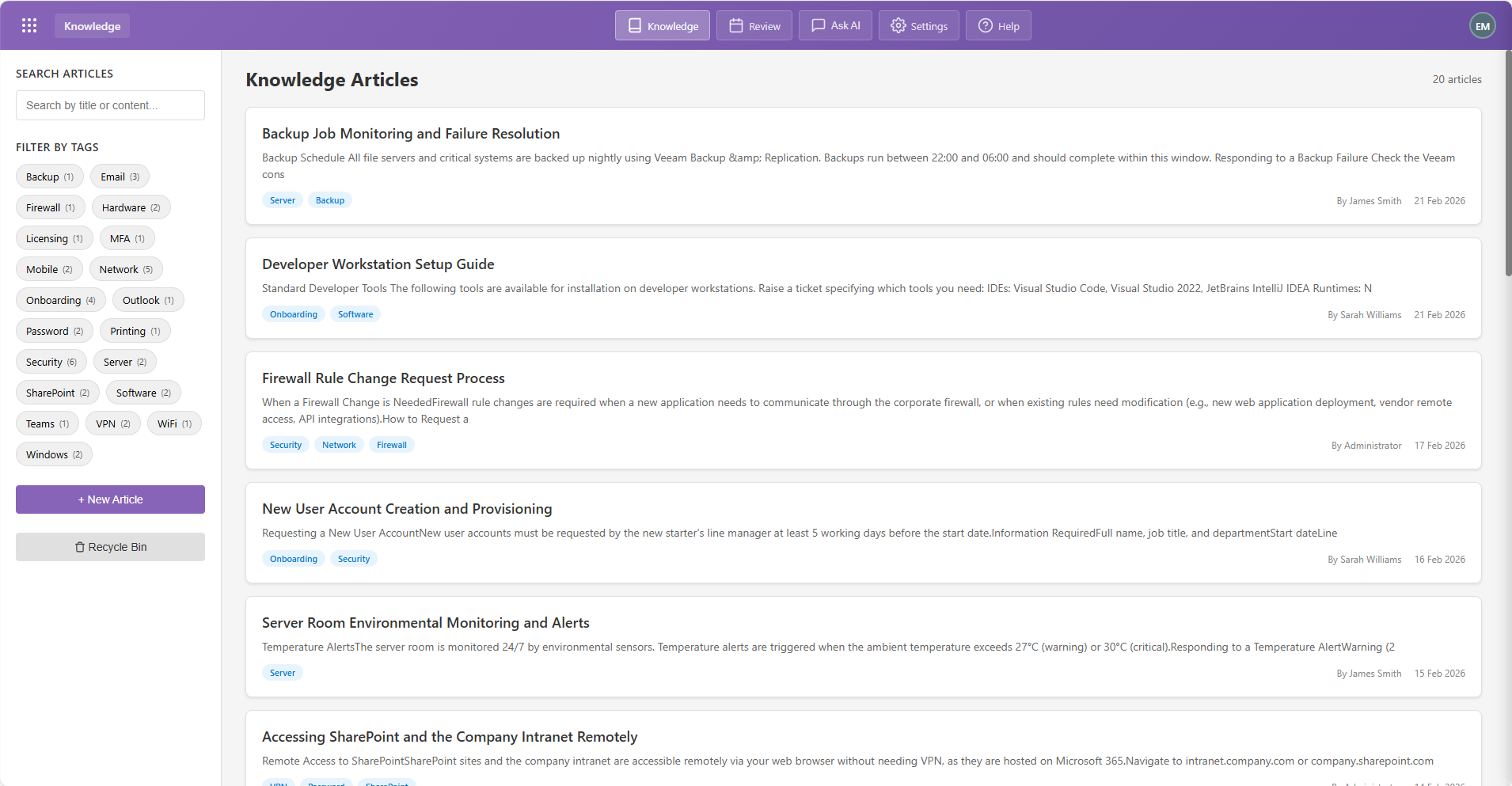 Knowledge module screenshot 6
