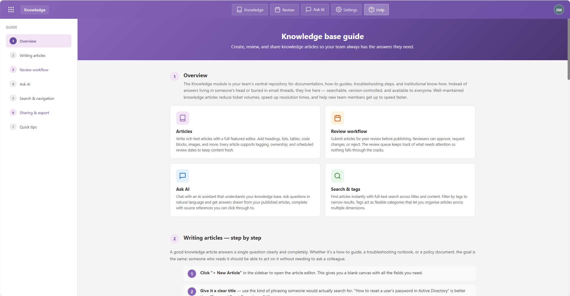 Knowledge module screenshot 7