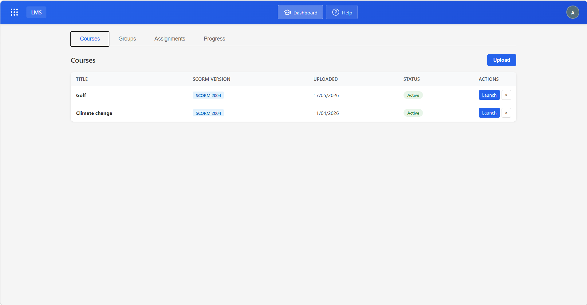 LMS module screenshot 1