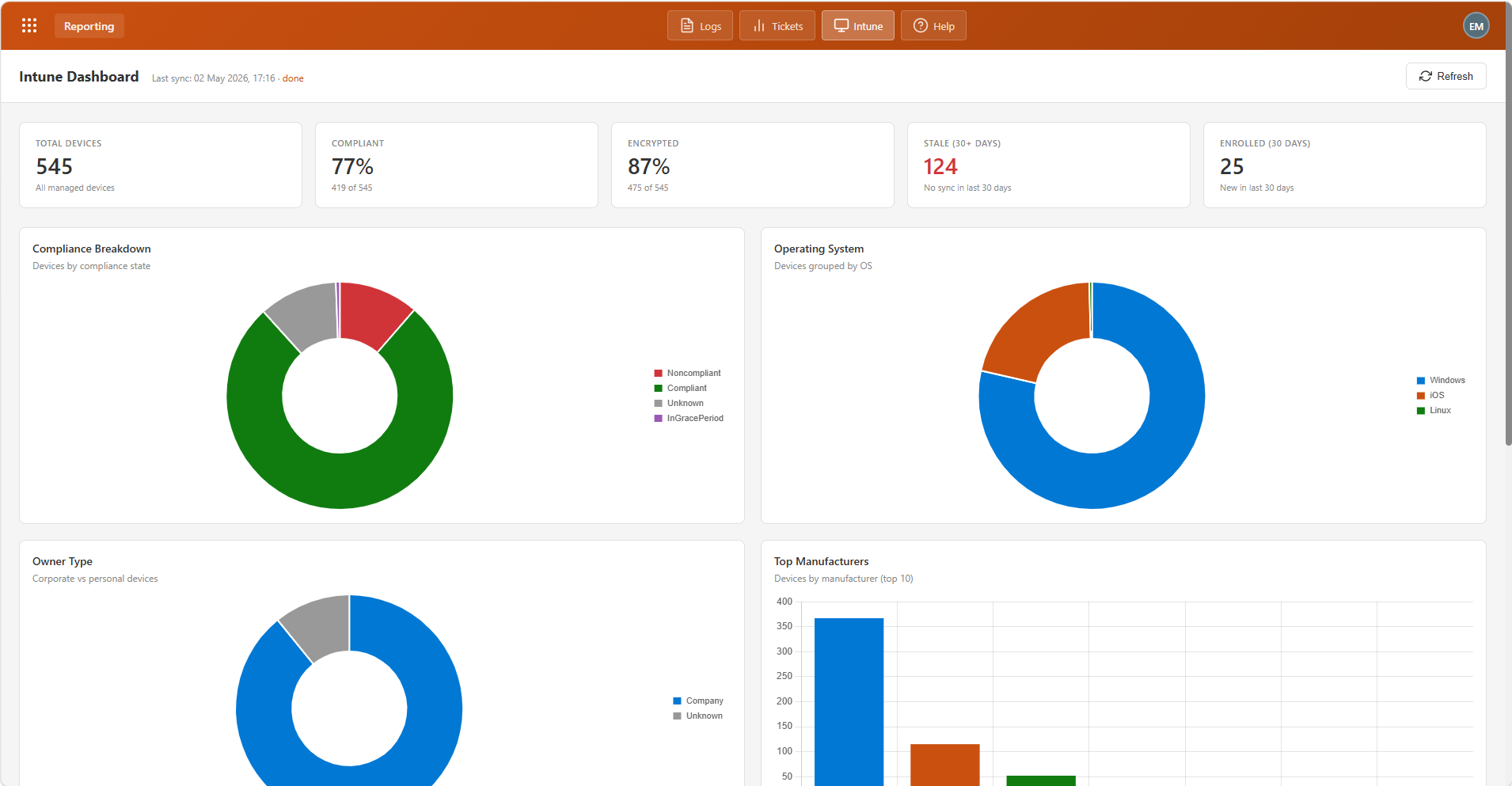 Reporting module screenshot 3