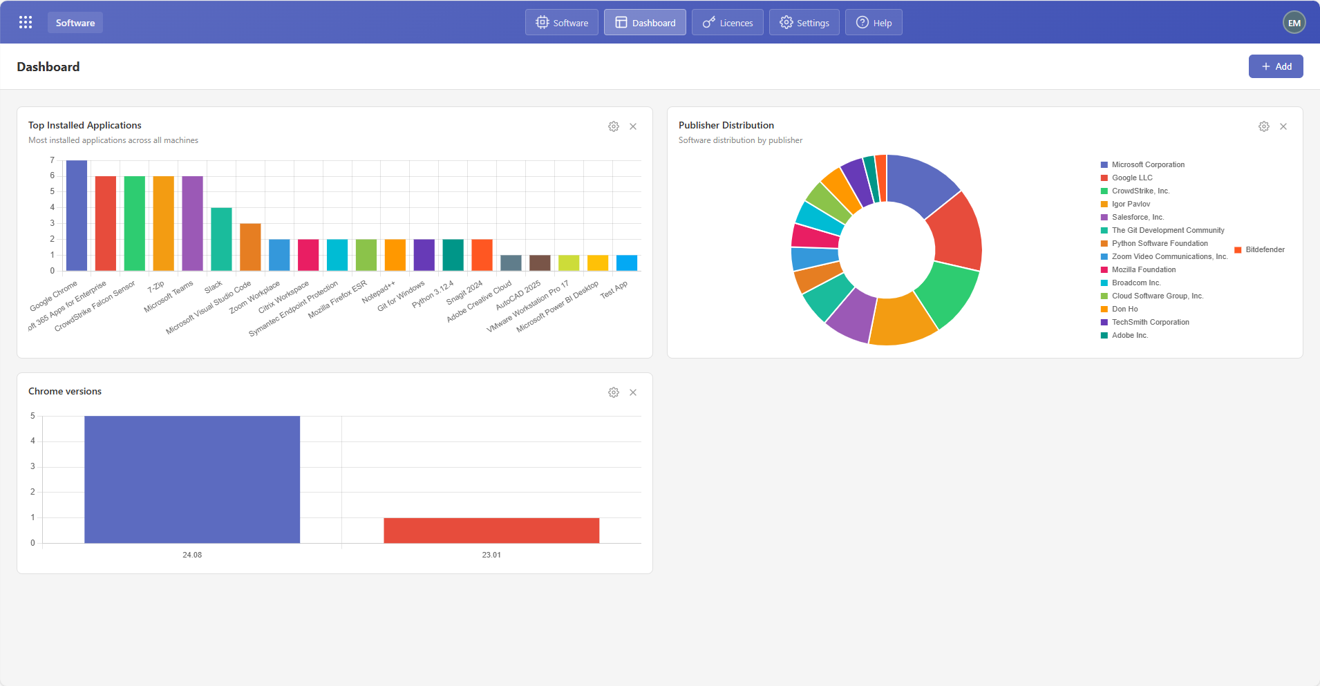 Software module screenshot 2