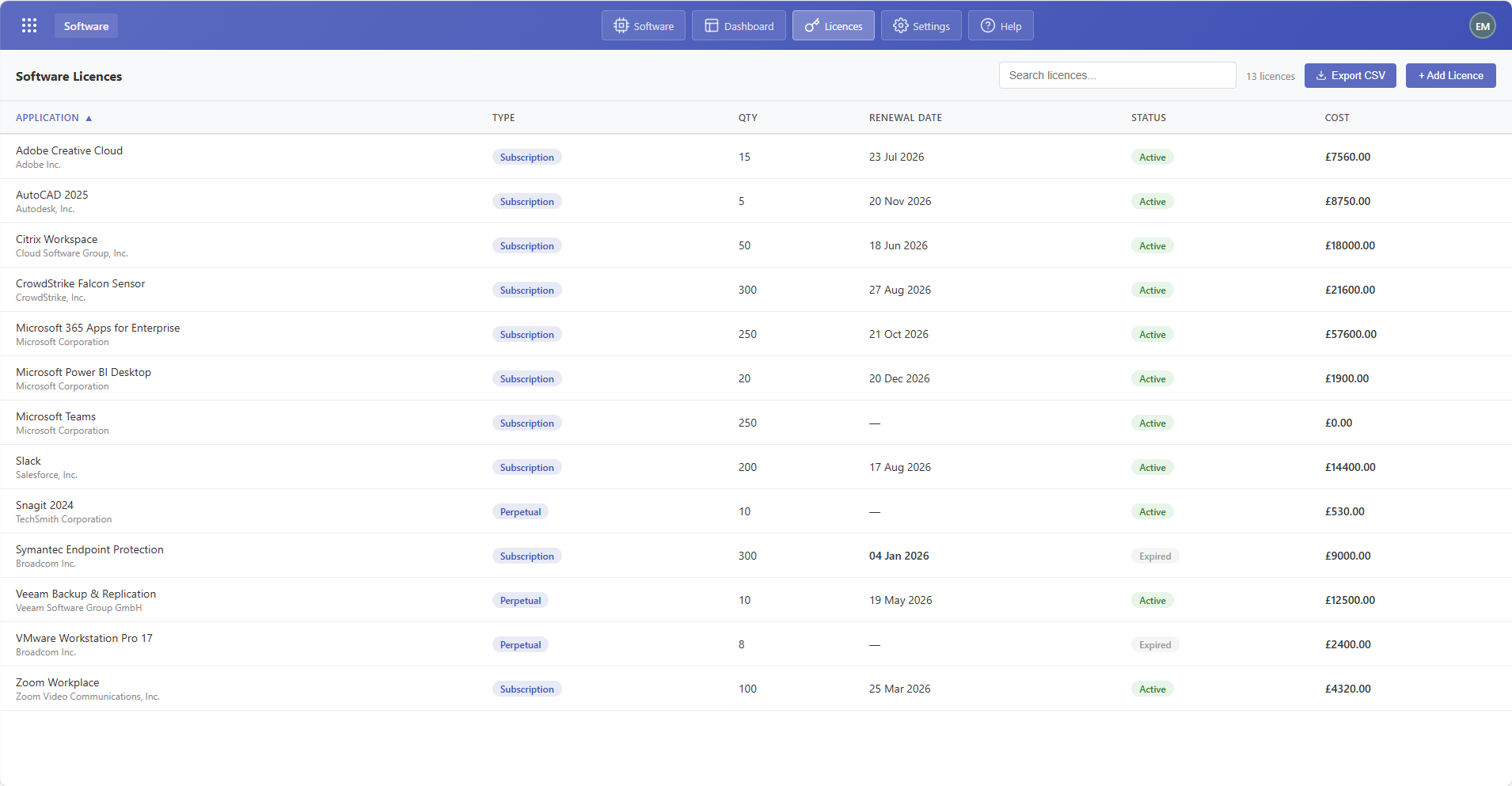 Software module screenshot 6