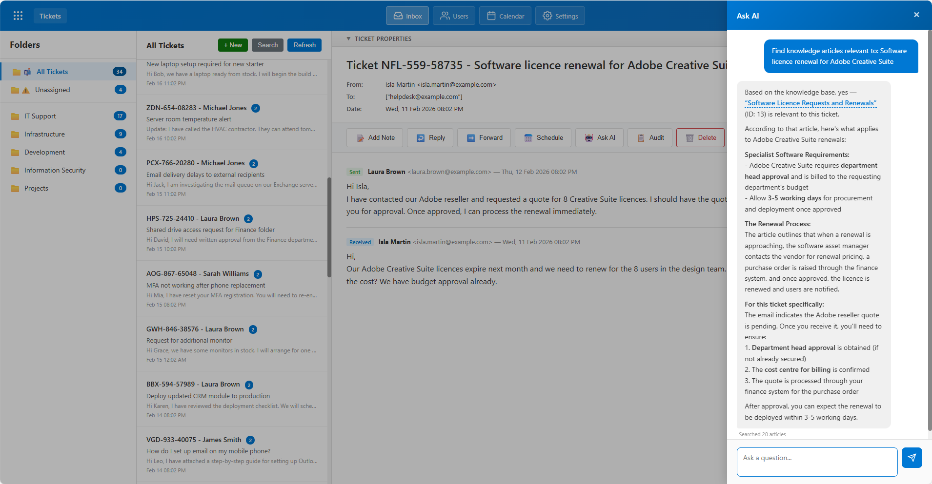 Tickets module screenshot 2