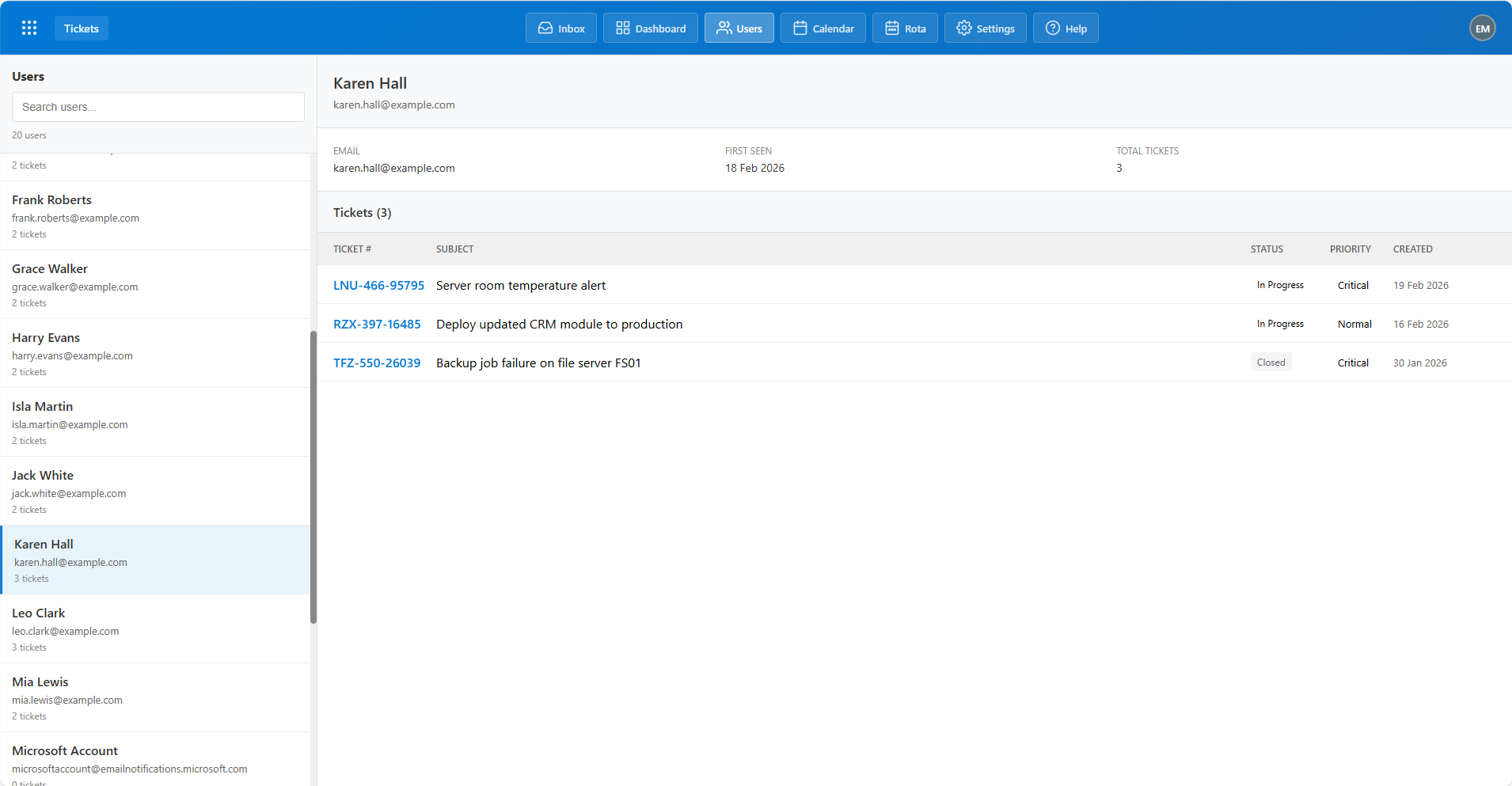 Tickets module screenshot 3