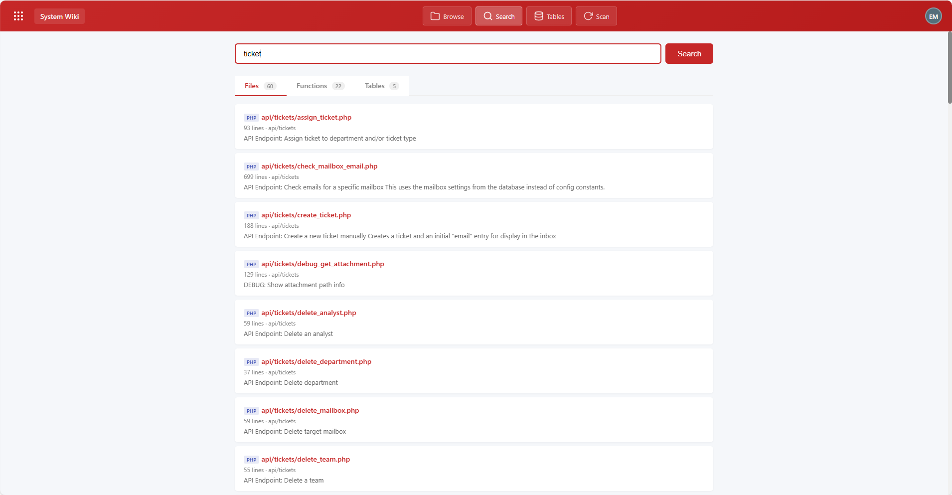 System Wiki module screenshot 3